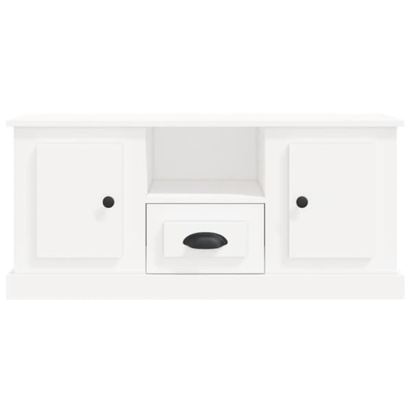 vidaXL TV-benk hvit 100x35,5x45 cm konstruert tre
