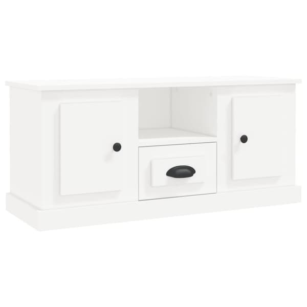 vidaXL TV-benk hvit 100x35,5x45 cm konstruert tre
