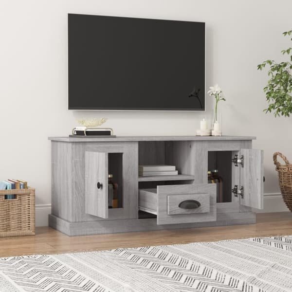 vidaXL Tv-bänk grå sonoma 100x35,5x45 cm konstruerat trä