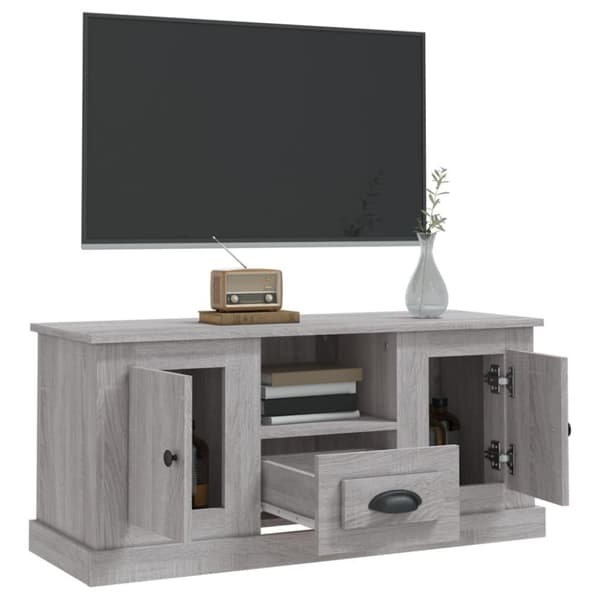 vidaXL Tv-bänk grå sonoma 100x35,5x45 cm konstruerat trä