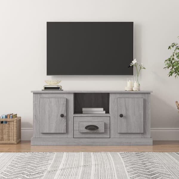 vidaXL Tv-bänk grå sonoma 100x35,5x45 cm konstruerat trä