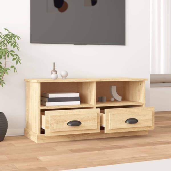 vidaXL TV-benk sonoma eik 93x35,5x45 cm konstruert tre