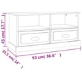 Miniatyrbilde 10 av 10: vidaXL TV-benk sonoma eik 93x35,5x45 cm konstruert tre