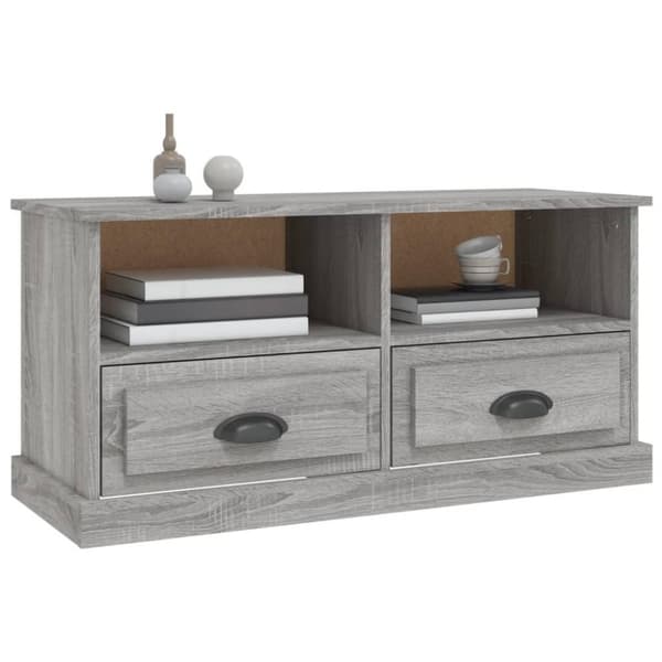 vidaXL tv-bord 93x35,5x45 cm konstrueret træ grå sonoma-eg
