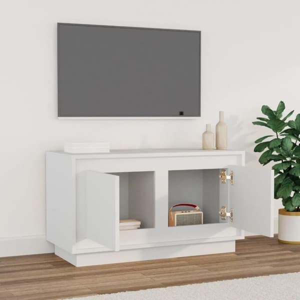 vidaXL tv-bord 80x35x45 cm konstrueret træ hvid