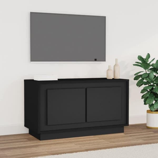 vidaXL TV-benk svart 80x35x45 cm konstruert tre