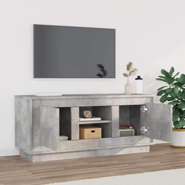 vidaXL Tv-bänk betonggrå 102x35x45 cm konstruerat trä