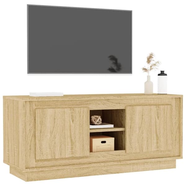 vidaXL TV-benk sonoma eik 102x35x45 cm konstruert tre