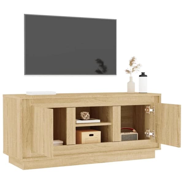 vidaXL TV-benk sonoma eik 102x35x45 cm konstruert tre