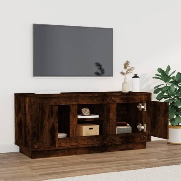 vidaXL TV-benk røkt eik 102x35x45 cm konstruert tre