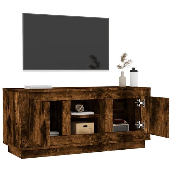 vidaXL TV-benk røkt eik 102x35x45 cm konstruert tre