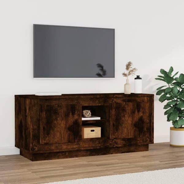 vidaXL TV-benk røkt eik 102x35x45 cm konstruert tre