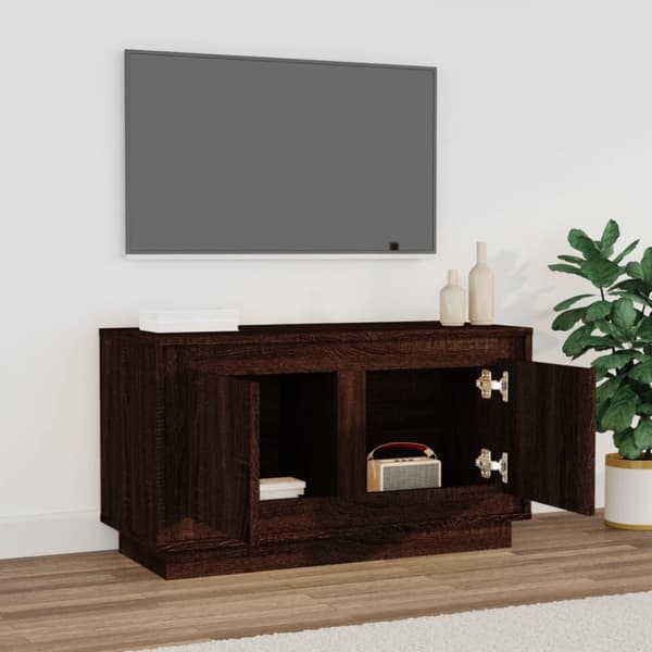 vidaXL tv-bord 80x35x45 cm konstrueret træ brun egetræsfarve