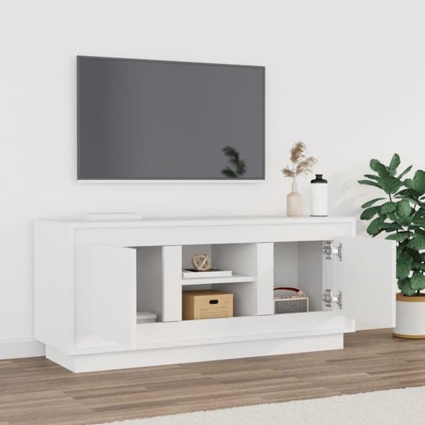 vidaXL tv-bord 102x35x45 cm konstrueret træ hvid