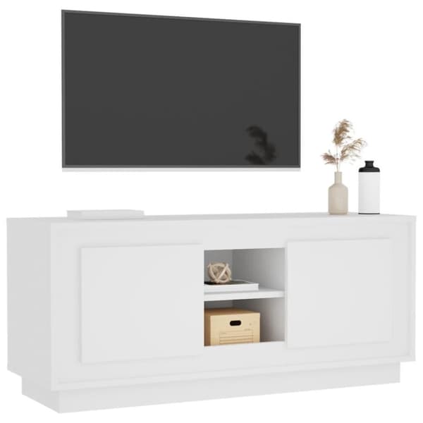 vidaXL tv-bord 102x35x45 cm konstrueret træ hvid