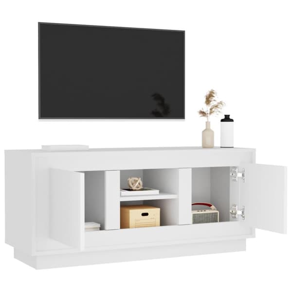 vidaXL tv-bord 102x35x45 cm konstrueret træ hvid