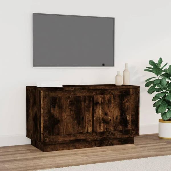 vidaXL tv-bord 80x35x45 cm konstrueret træ røget egetræsfarve