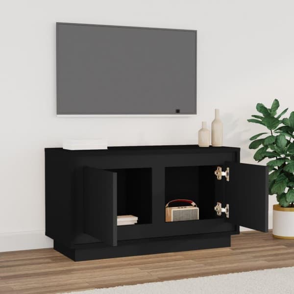 vidaXL tv-bord 80x35x45 cm konstrueret træ sort