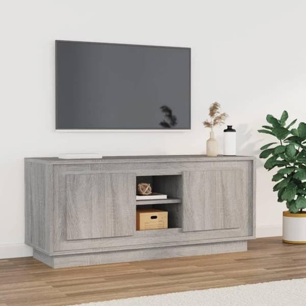 vidaXL TV-taso harmaa Sonoma 102x35x45 cm tekninen puu