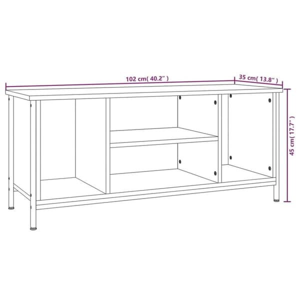 vidaXL TV-taso Sonoma-tammi 102x35x45 cm tekninen puu