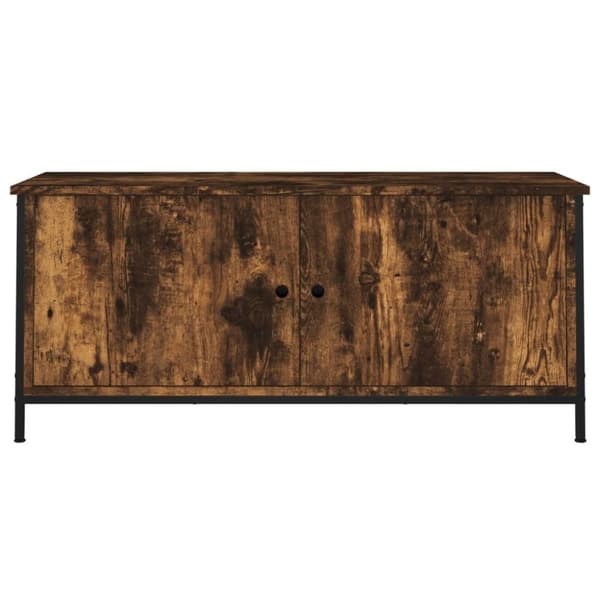 vidaXL tv-bord med låger 102x35x45 cm konstrueret træ røget egetræ