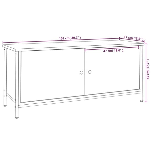 vidaXL tv-bord med låger 102x35x45 cm konstrueret træ røget egetræ