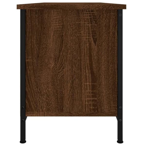 vidaXL tv-bord med låger 102x35x45 cm konstrueret træ brunt egetræ