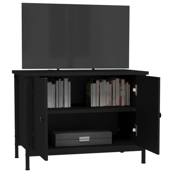 vidaXL TV-taso ovilla musta 60x35x45 cm tekninen puu