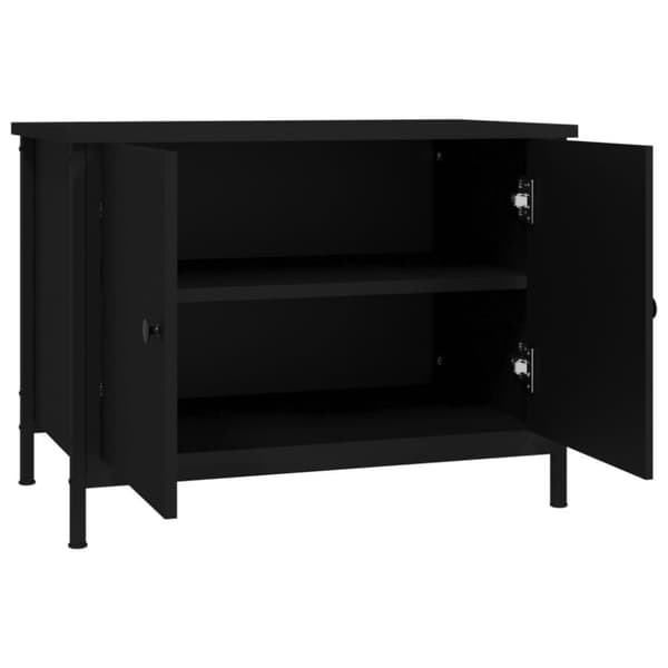 vidaXL TV-taso ovilla musta 60x35x45 cm tekninen puu