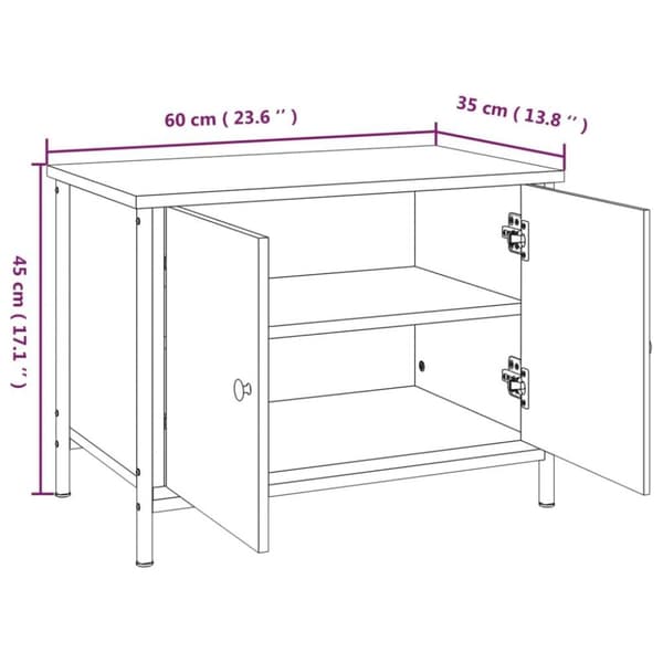 vidaXL TV-taso ovilla musta 60x35x45 cm tekninen puu