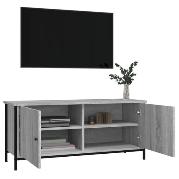 vidaXL TV-taso ovilla harmaa Sonoma 102x35x45 cm tekninen puu