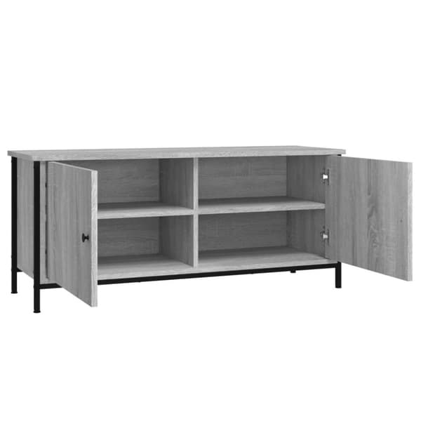 vidaXL TV-taso ovilla harmaa Sonoma 102x35x45 cm tekninen puu