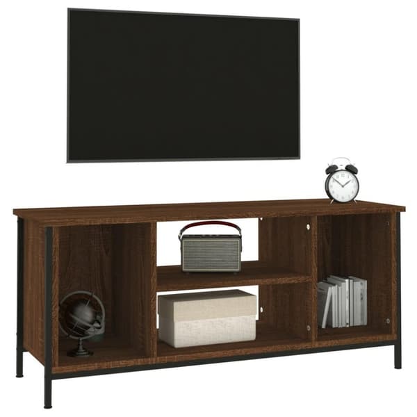 vidaXL tv-bord 102x35x45 cm konstrueret træ brun egetræsfarve