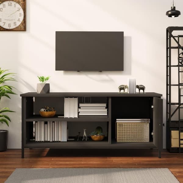 vidaXL TV-benk svart 100x40x45 cm konstruert tre