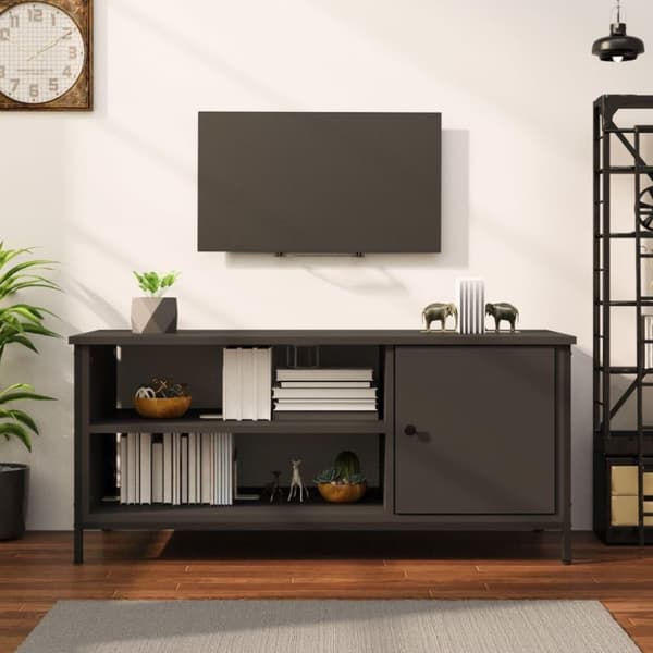 vidaXL TV-benk svart 100x40x45 cm konstruert tre