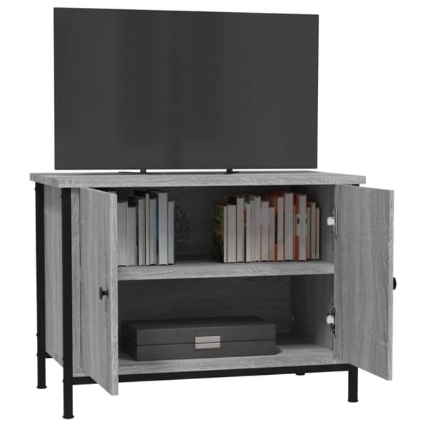 vidaXL Tv-bänk med dörrar grå sonoma 60x35x45 cm konstruerat trä