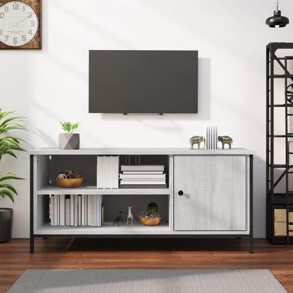 vidaXL TV-benk grå sonoma 100x40x45 cm konstruert tre