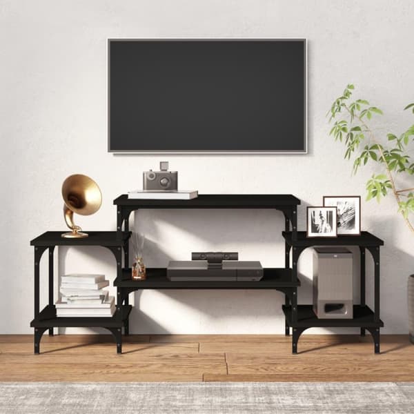 vidaXL Tv-bänk svart 117x35x52 cm konstruerat trä