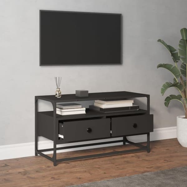 vidaXL TV-bänk svart 80x35x45 cm konstruerat trä