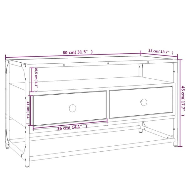 vidaXL TV-bänk svart 80x35x45 cm konstruerat trä