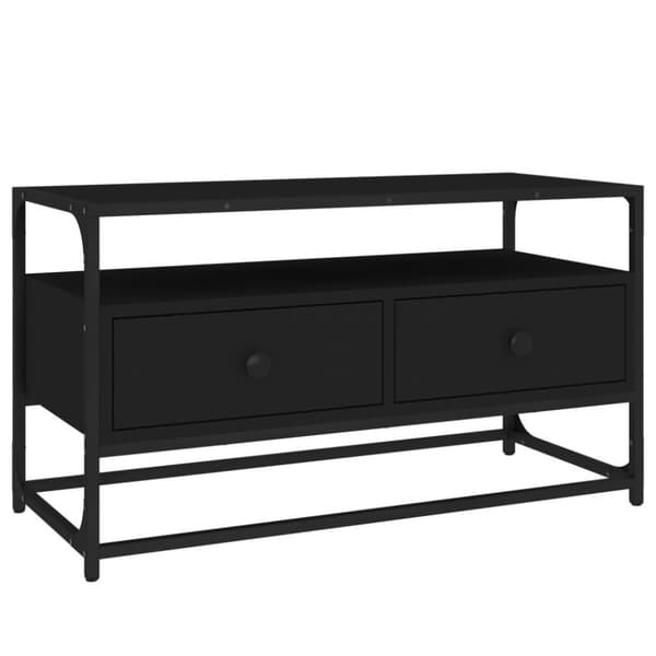 vidaXL TV-benk svart 80x35x45 cm konstruert tre