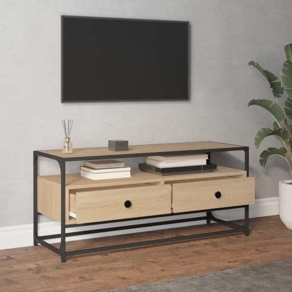 vidaXL TV-taso Sonoma-tammi 100x35x45 cm tekninen puu