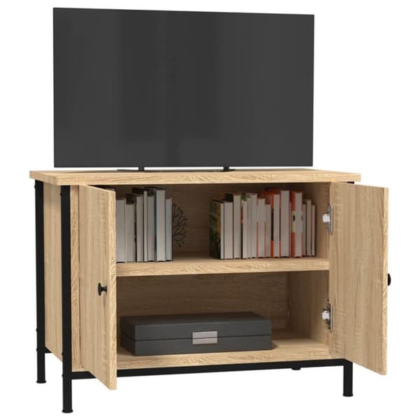 vidaXL tv-bord med låger 60x35x45 cm konstrueret træ sonoma-eg
