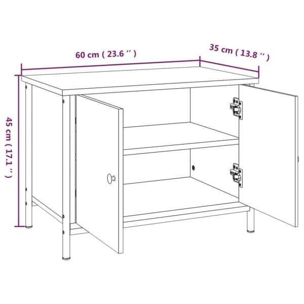 vidaXL tv-bord med låger 60x35x45 cm konstrueret træ sonoma-eg