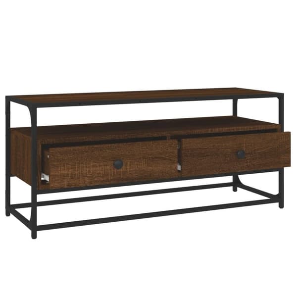vidaXL tv-bord 100x35x45 cm konstrueret træ brun egetræ