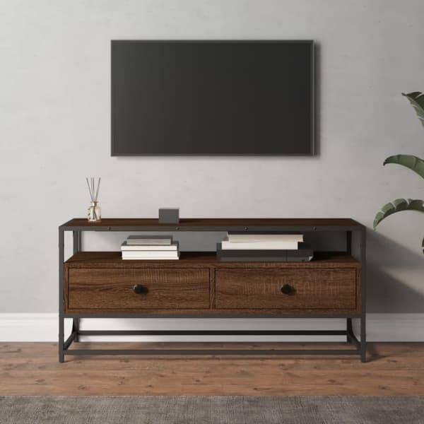 vidaXL tv-bord 100x35x45 cm konstrueret træ brun egetræ