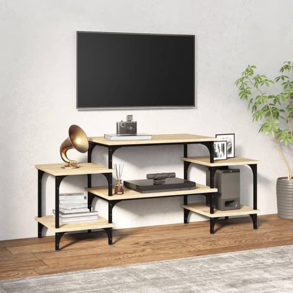 vidaXL tv-bord 117x35x52 cm konstrueret træ sonoma-eg