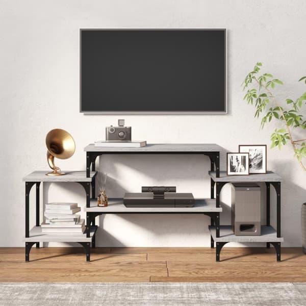 vidaXL tv-bord 117x35x52 cm konstrueret træ grå sonoma-eg