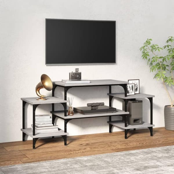 vidaXL tv-bord 117x35x52 cm konstrueret træ grå sonoma-eg