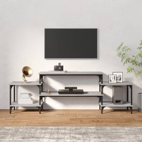 vidaXL TV-bänk grå sonoma 157x35x52 cm konstruerat trä